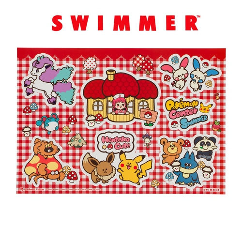 Various Pokemon SWIMMER Large Sticker "Henteko Cute"